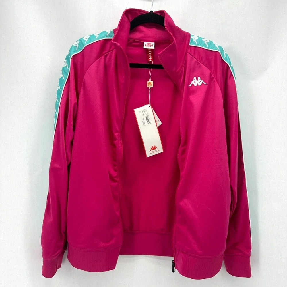 Kappa Banda Anniston Track Jacket Mens S Fushcia Pink Teal Athleisure Bloke NWT - Picture 7 of 12